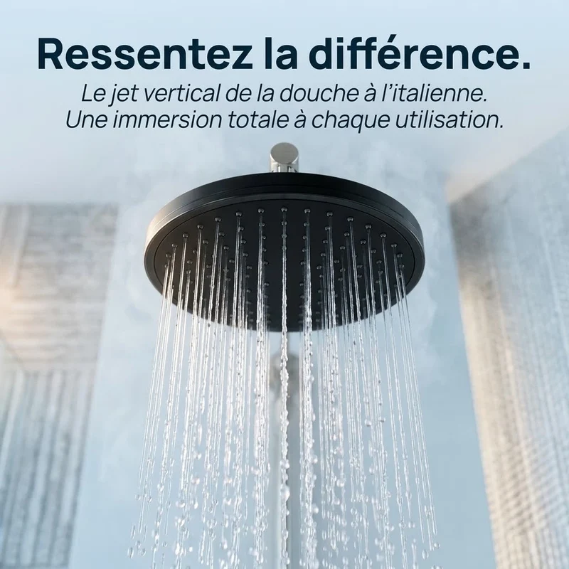 Pommeau de douche italienne noir 6 modes