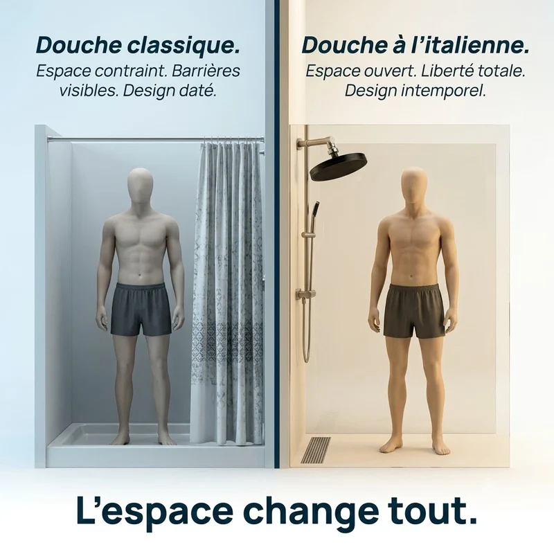 Pommeau de douche italienne noir 6 modes