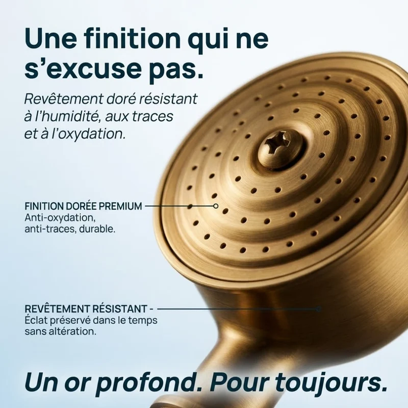 Pommeau de douche doré vintage