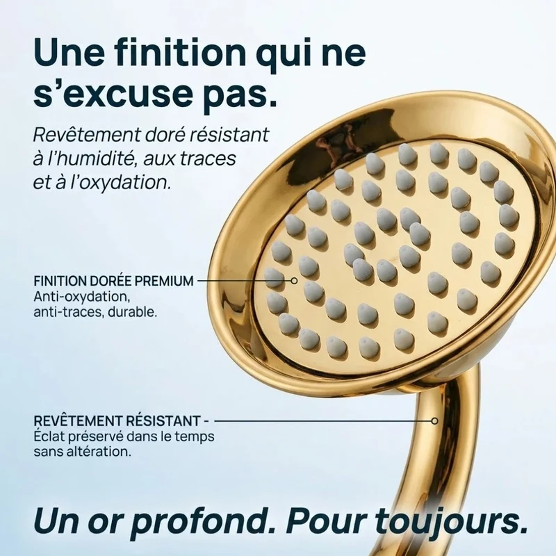 Pommeau de douche doré vintage à buses