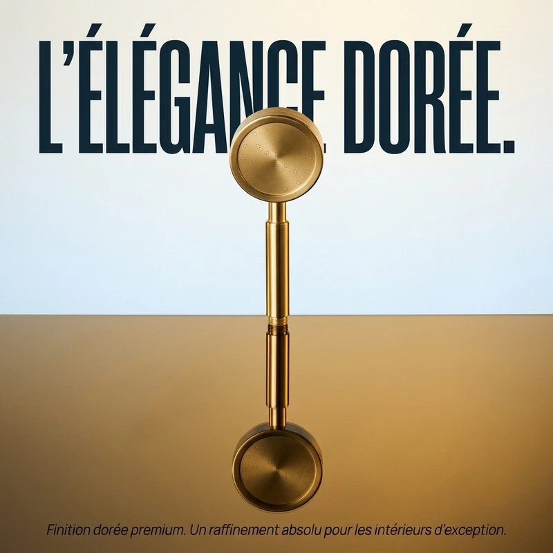 Pommeau de douche doré économie d’eau