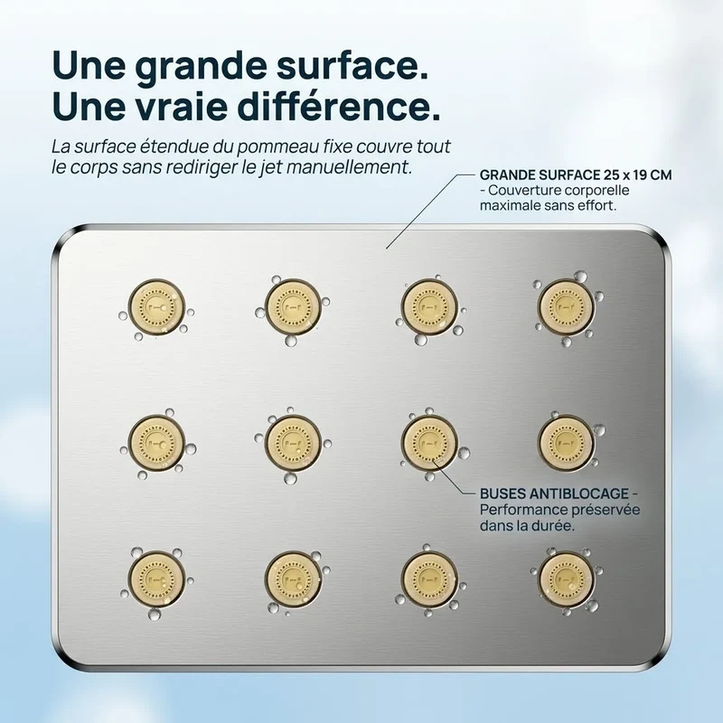 Pommeau de douche fixe antiblocage