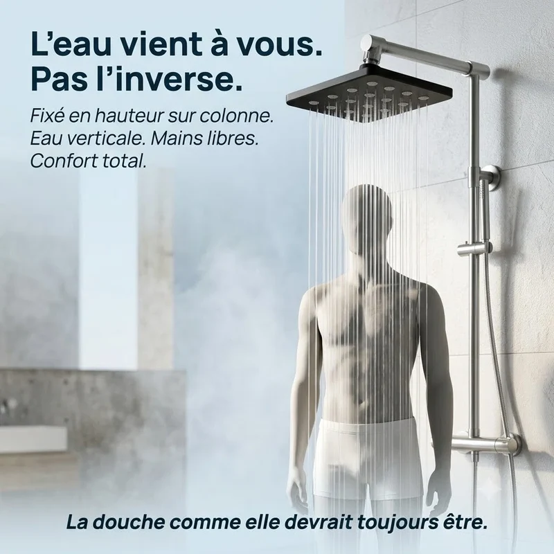 Pommeau de douche fixe antiblocage