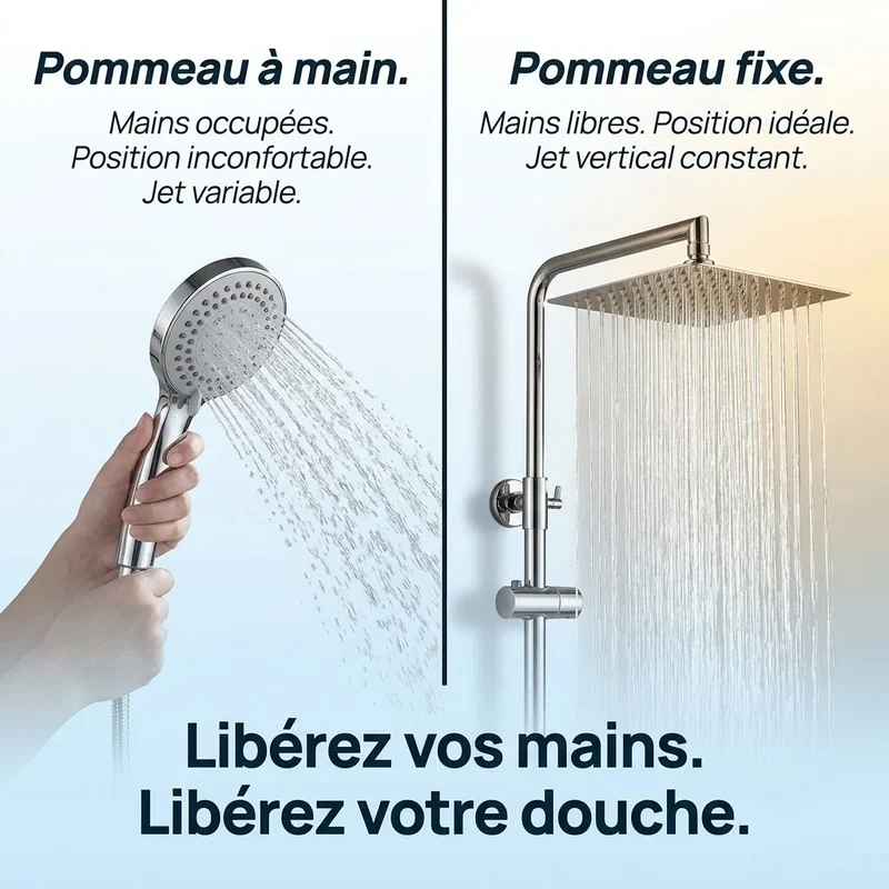Pommeau de douche fixe très fin chrome