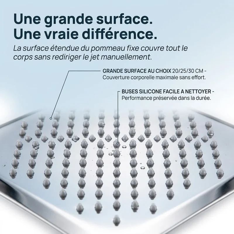 Pommeau de douche fixe très fin chrome
