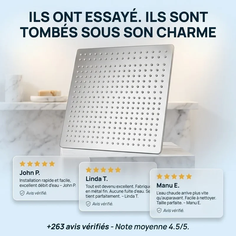 Pommeau de douche fixe très fin chrome