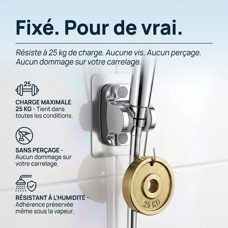 Support de douche auto-adhésif