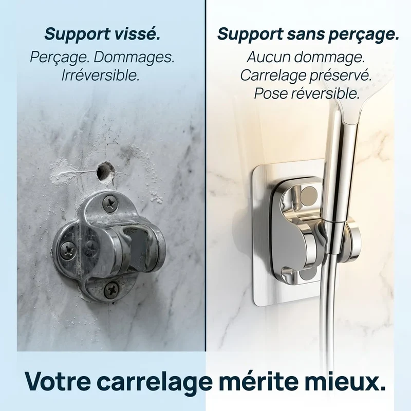 Support de douche auto-adhésif