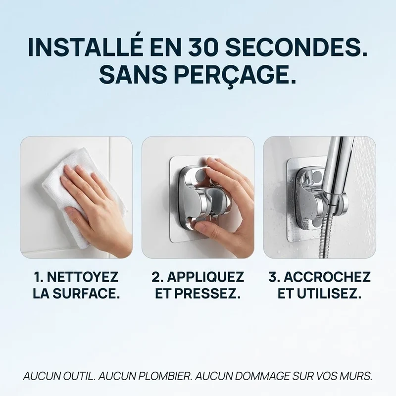 Support de douche auto-adhésif