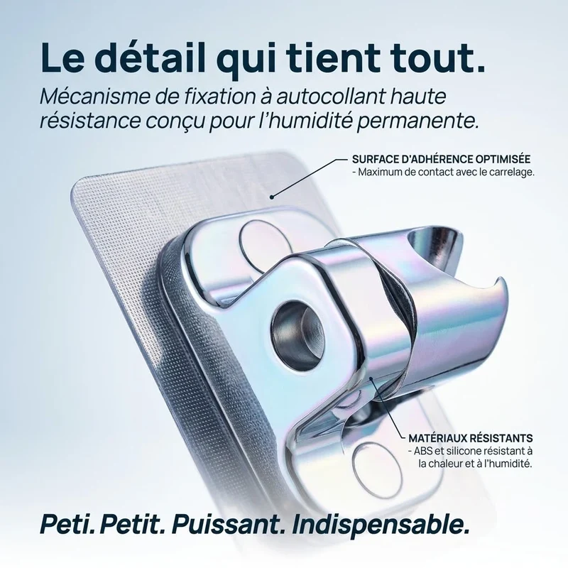 Support de douche auto-adhésif réglable