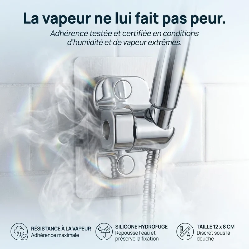 Support de douche auto-adhésif réglable