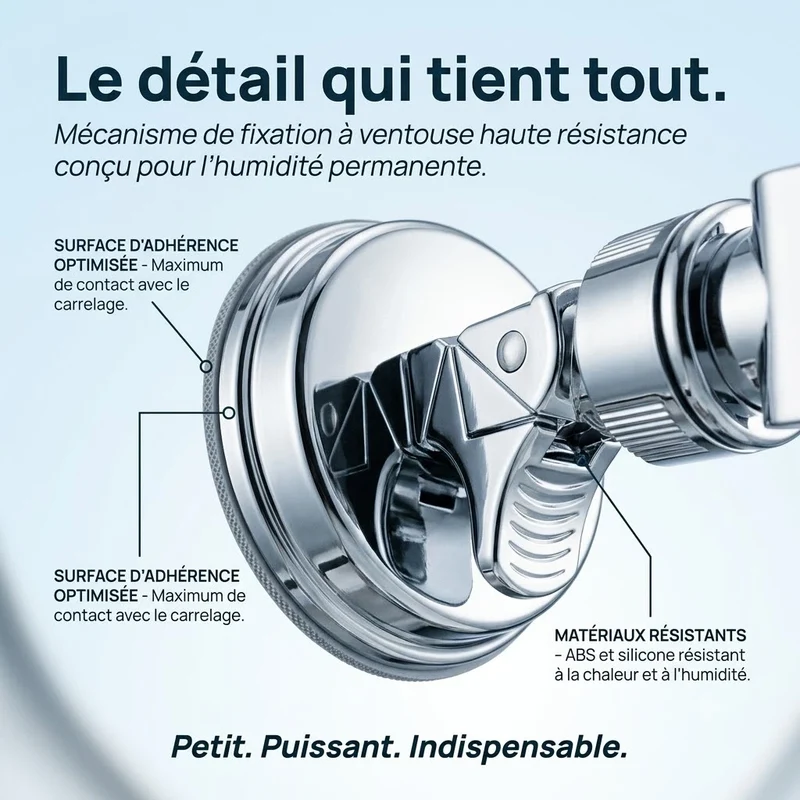 Support de douche à ventouse réglable
