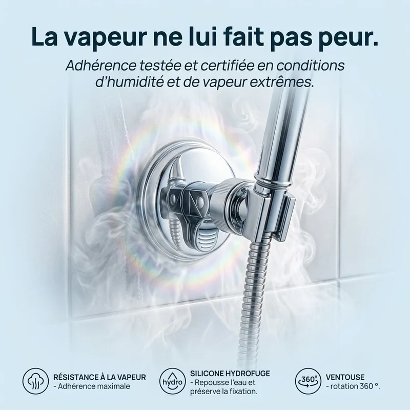 Support de douche à ventouse réglable