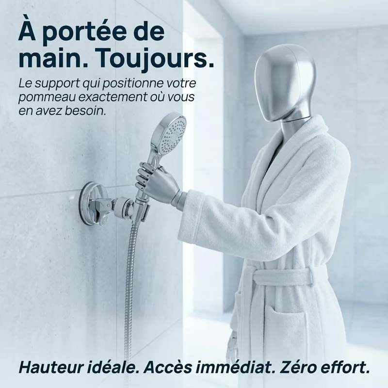 Support de douche à ventouse réglable