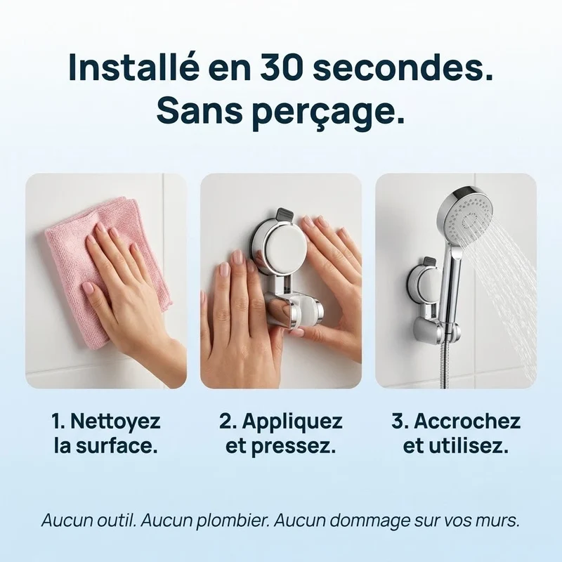 Support de douche à ventouse universel