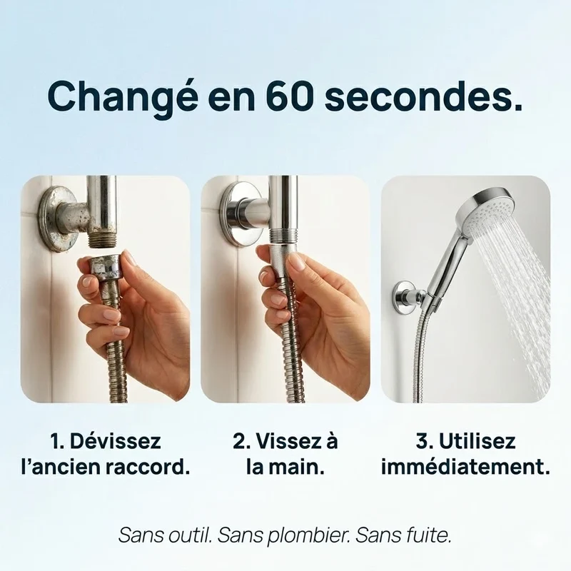 Raccord de douche universel 1.5m flexible