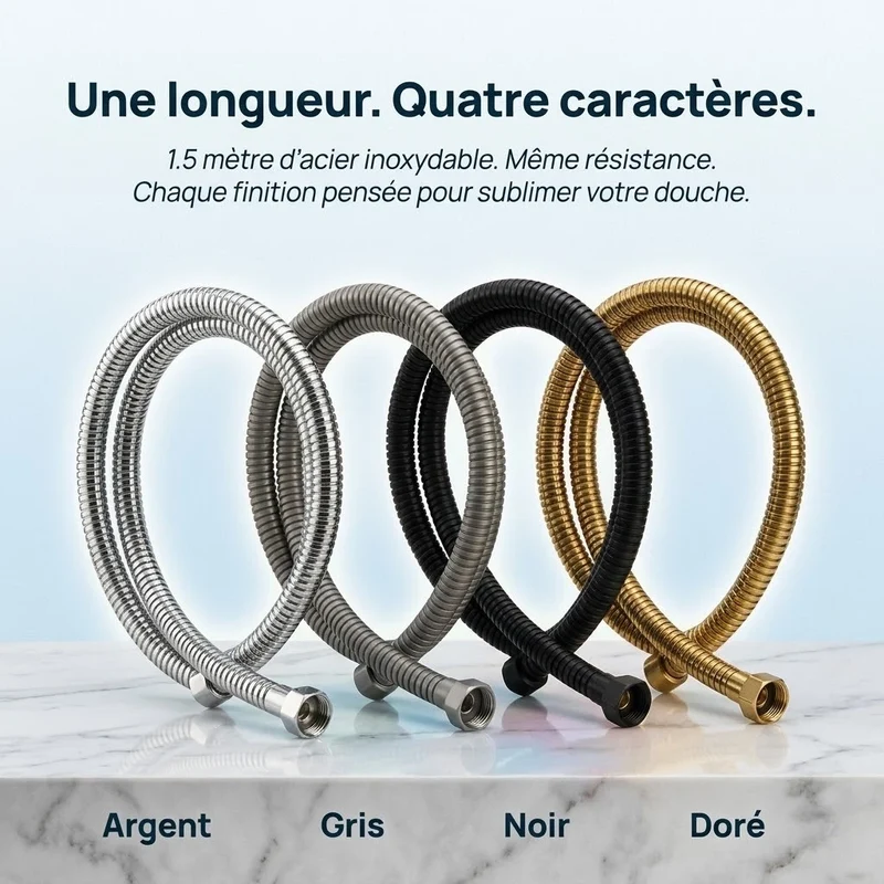 Raccord de douche universel 1.5m flexible
