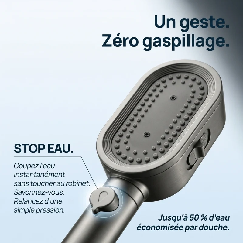 Pommeau de douche anti calcaire à filtre