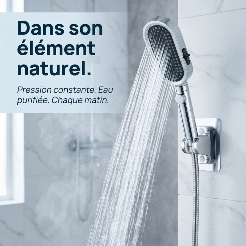 Pommeau de douche anti calcaire à filtre