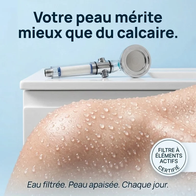 Pommeau de douche hélice anti calcaire à filtre