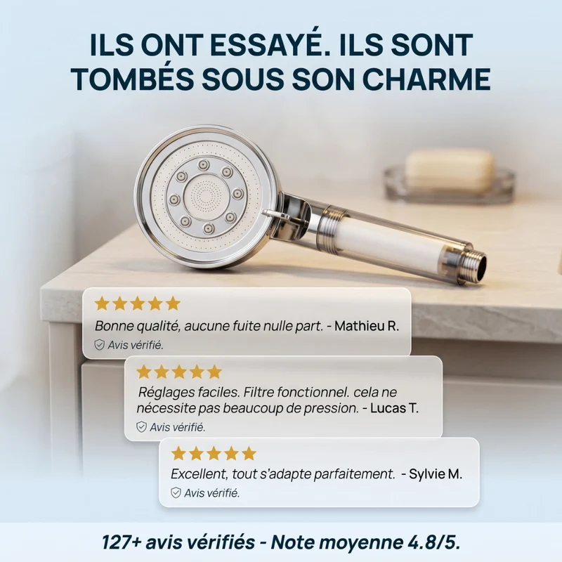 Pommeau de douche anti calcaire haute pression