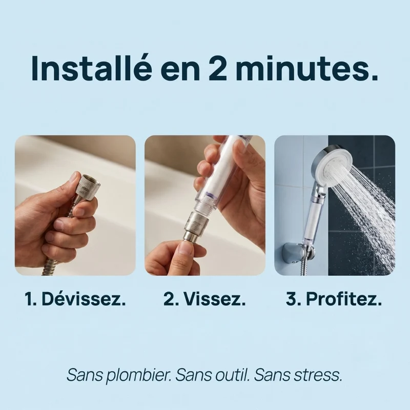 Pommeau de douche anti calcaire haute pression