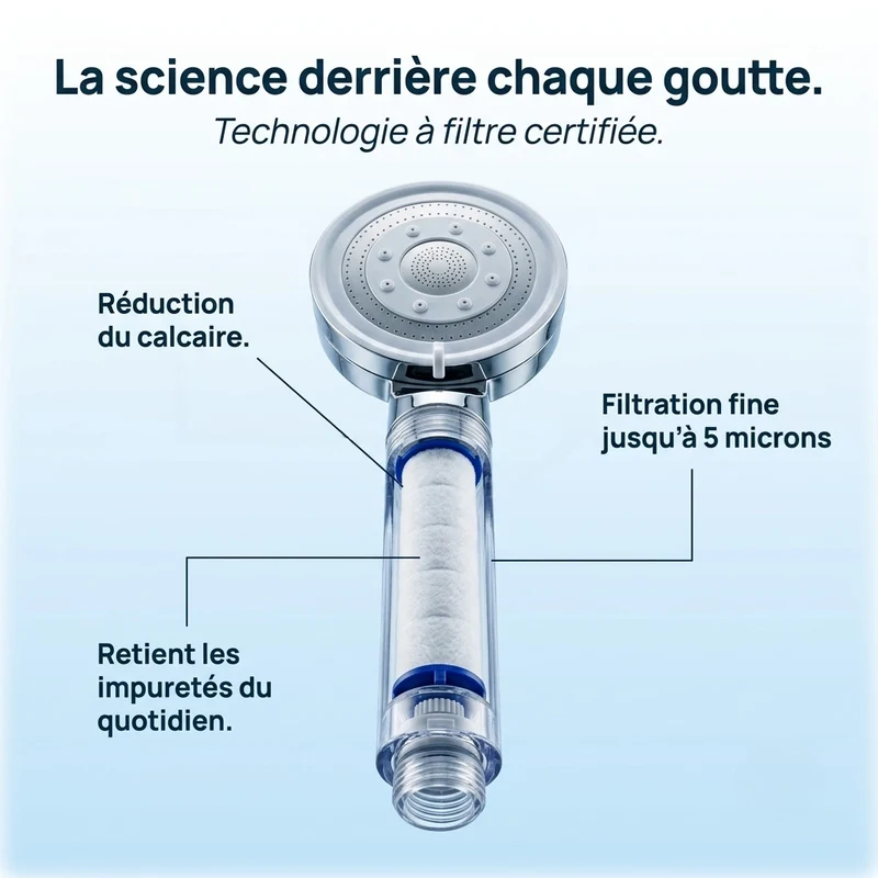 Pommeau de douche anti calcaire haute pression