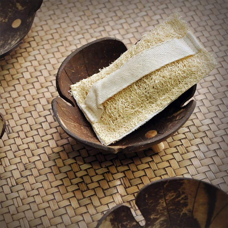Porte savon noix de coco trèfle