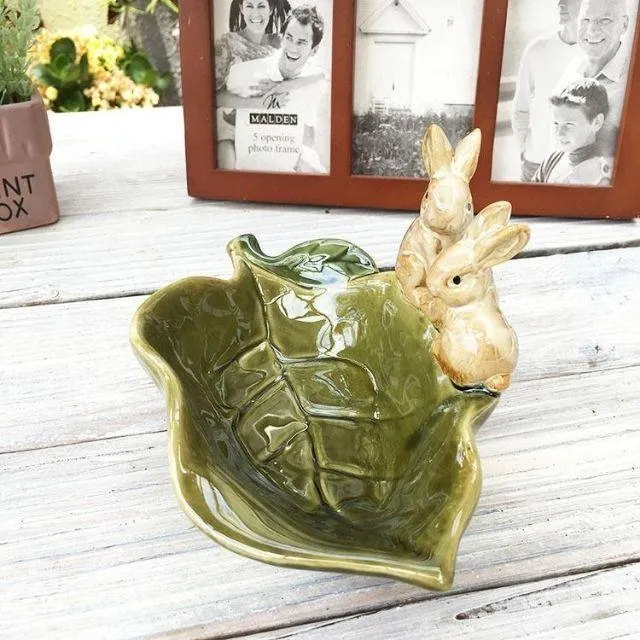 Porte savon céramique lapins