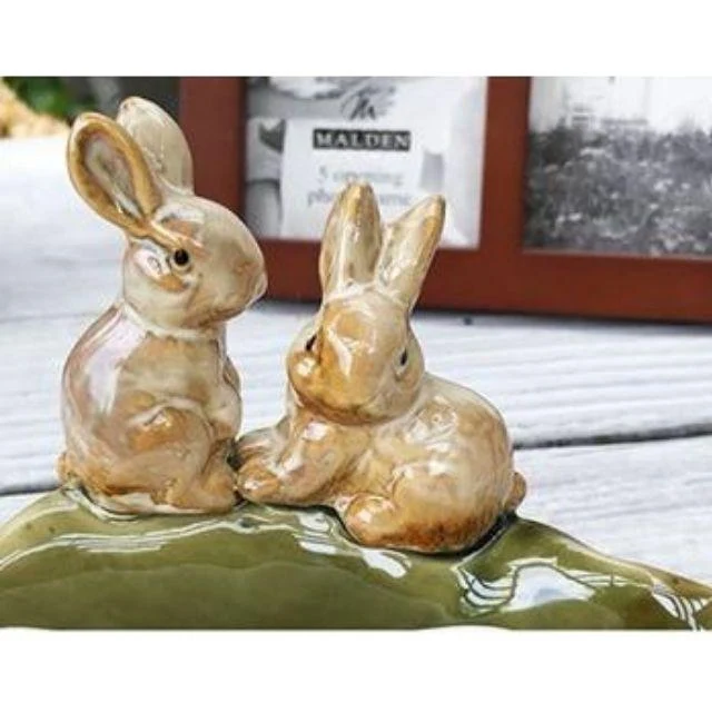 Porte savon céramique lapins