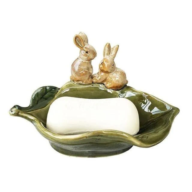 Porte savon céramique lapins