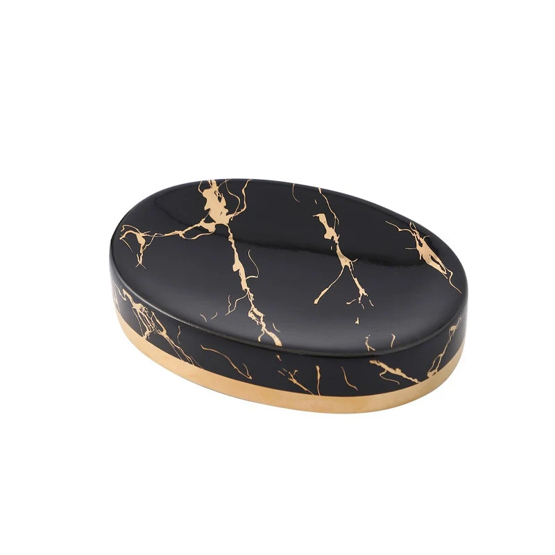 Porte savon ovale brillant imitation marbre