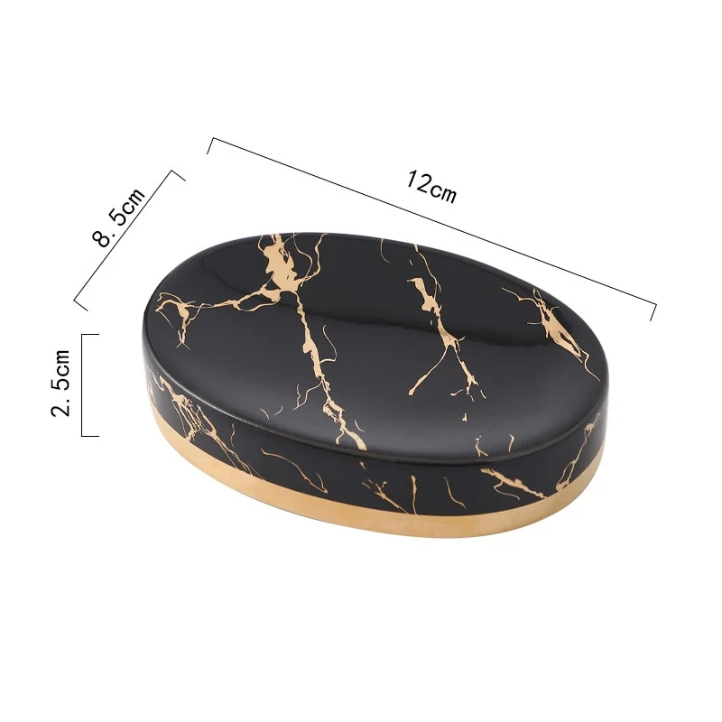 Porte savon ovale brillant imitation marbre