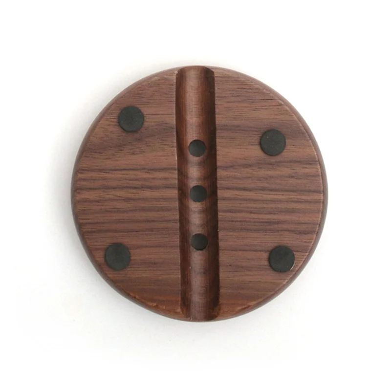 Porte savon bois brun rond