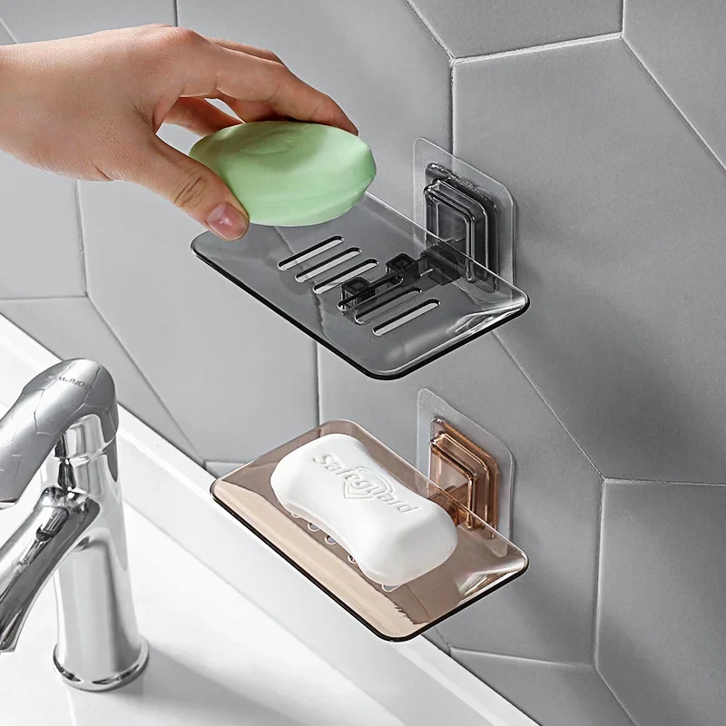 Porte savon pour douche transparent - Fixation adhésive