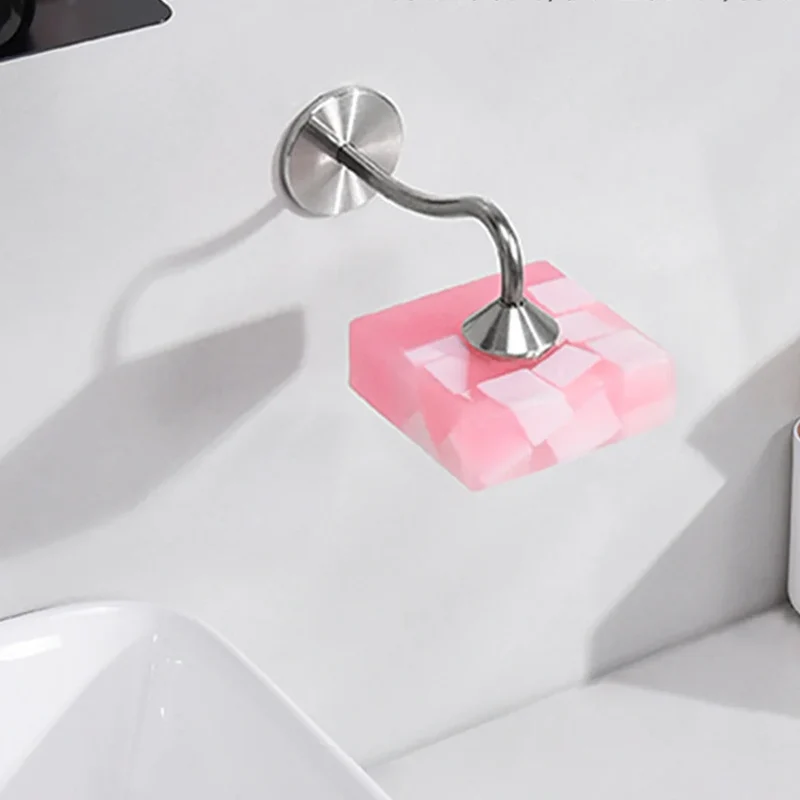 Porte savon aimanté gris avec bras en métal