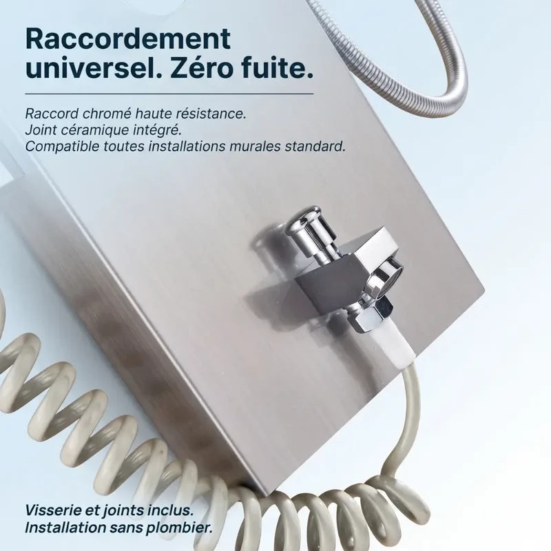 Colonne de Douche Hydromassante Inox - Mitigeur 6 Fonctions