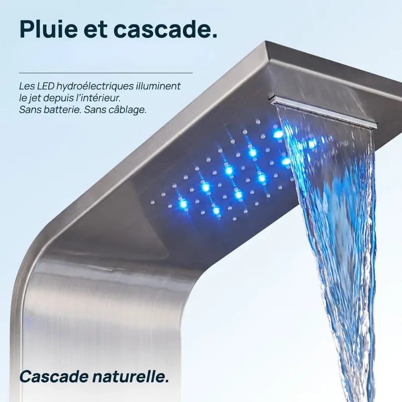 Colonne de Douche Hydromassante Inox - Mitigeur 6 Fonctions