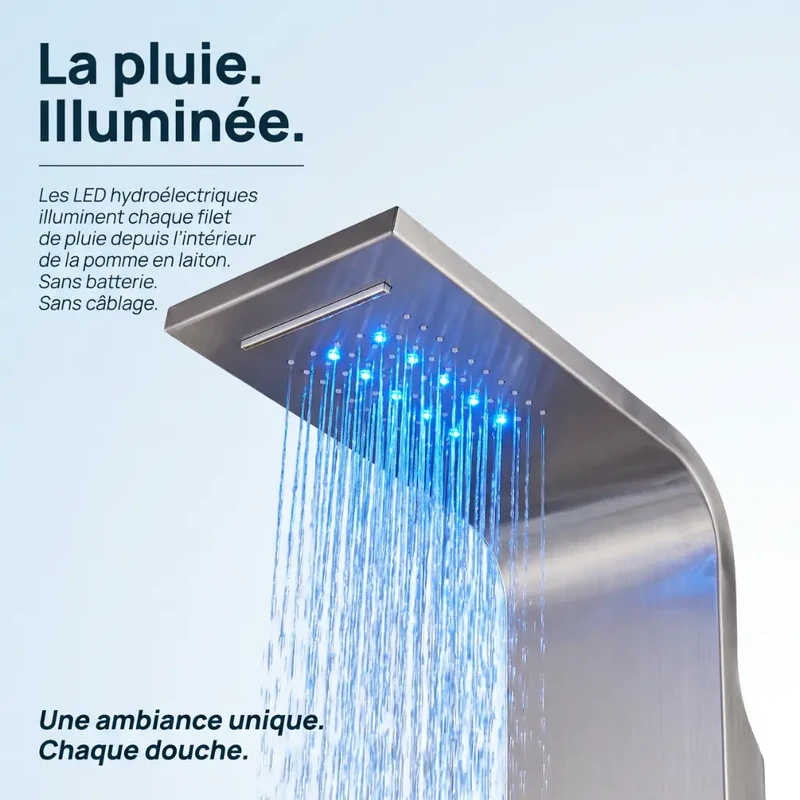 Colonne de Douche Hydromassante Inox - Mitigeur 6 Fonctions