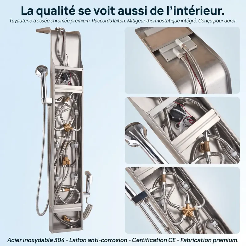 Colonne de Douche Hydromassante Inox - Mitigeur 6 Fonctions
