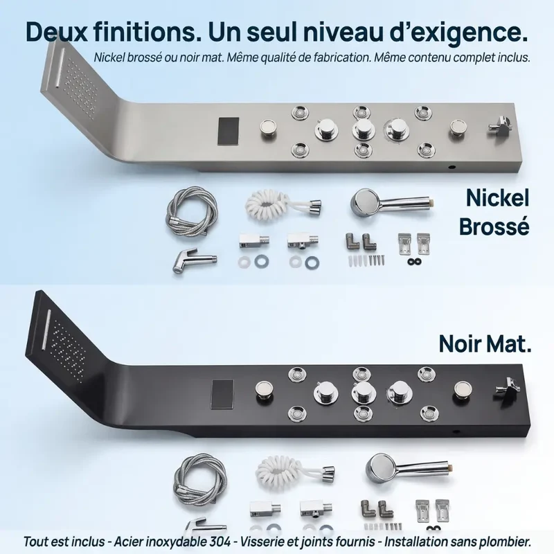 Colonne de Douche Hydromassante Inox - Mitigeur 6 Fonctions