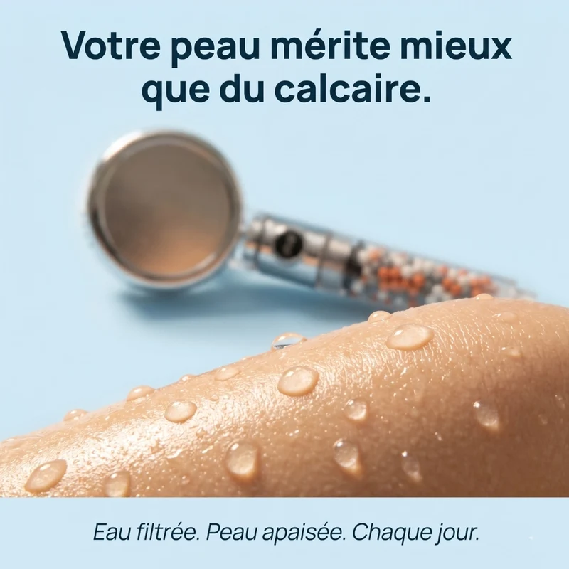 Pommeau de douche anti calcaire à billes