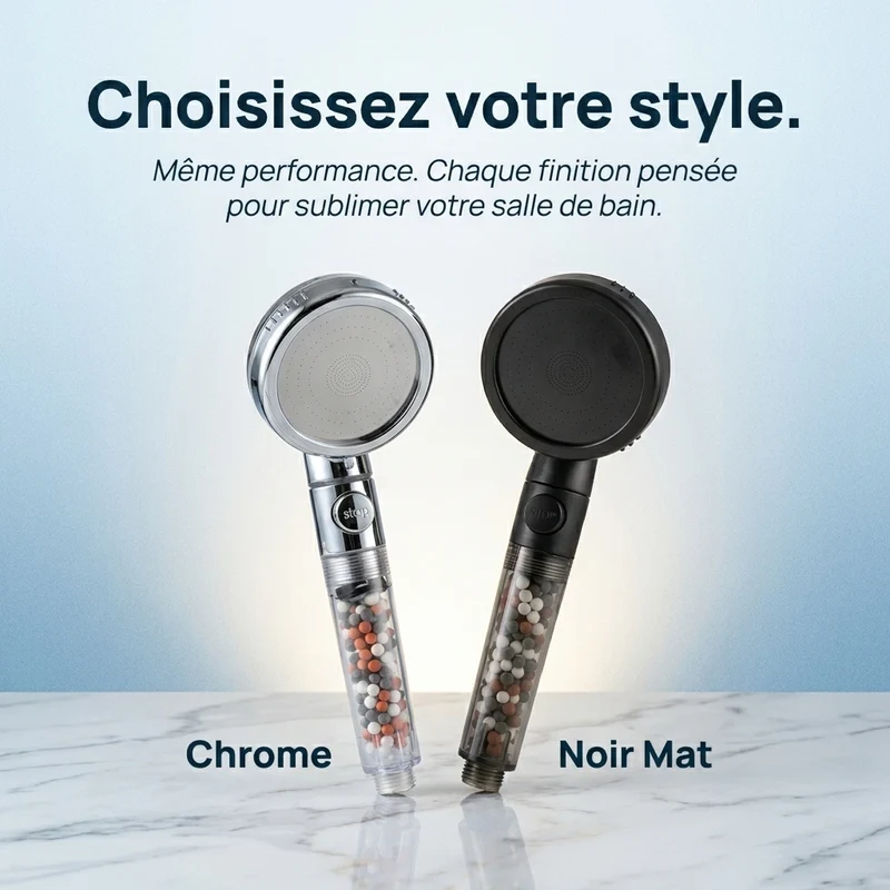 Pommeau de douche anti calcaire à billes