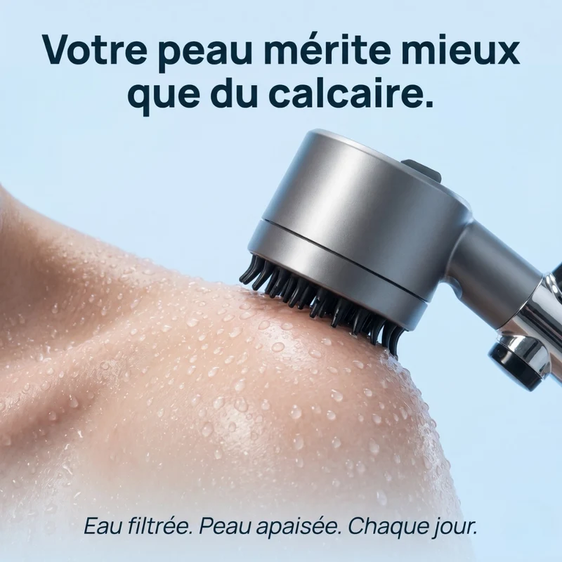 Pommeau de douche économique stop eau avec brosse