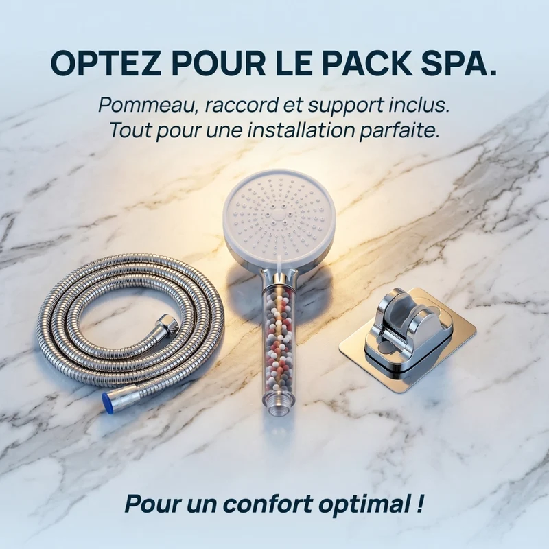 Pommeau de douche anti calcaire à billes 5 modes