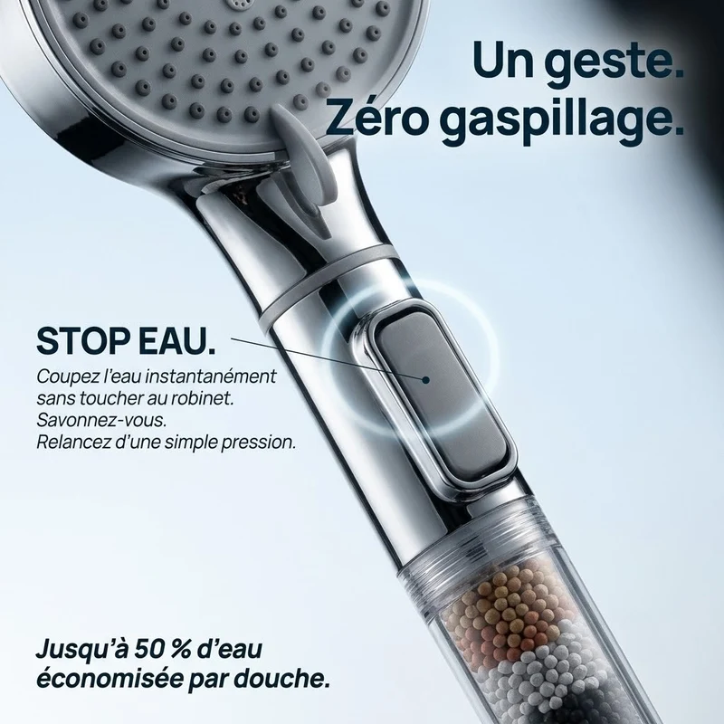 Pommeau de douche à billes multi-jets
