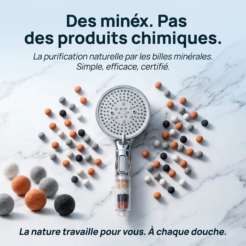 Pommeau de douche à billes multi-jets