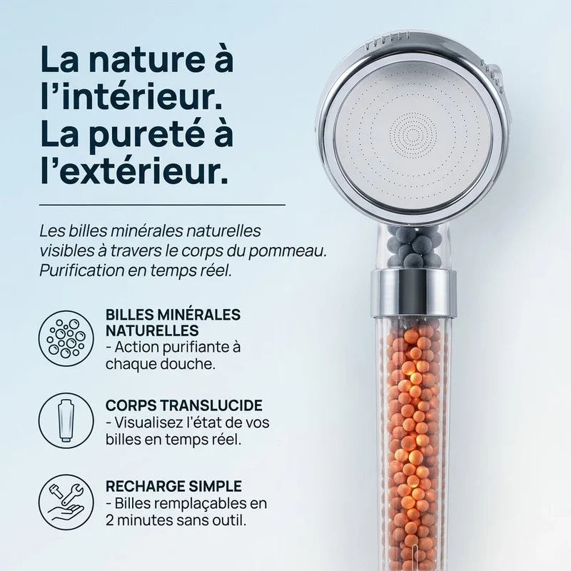 Pommeau de douche à billes spa