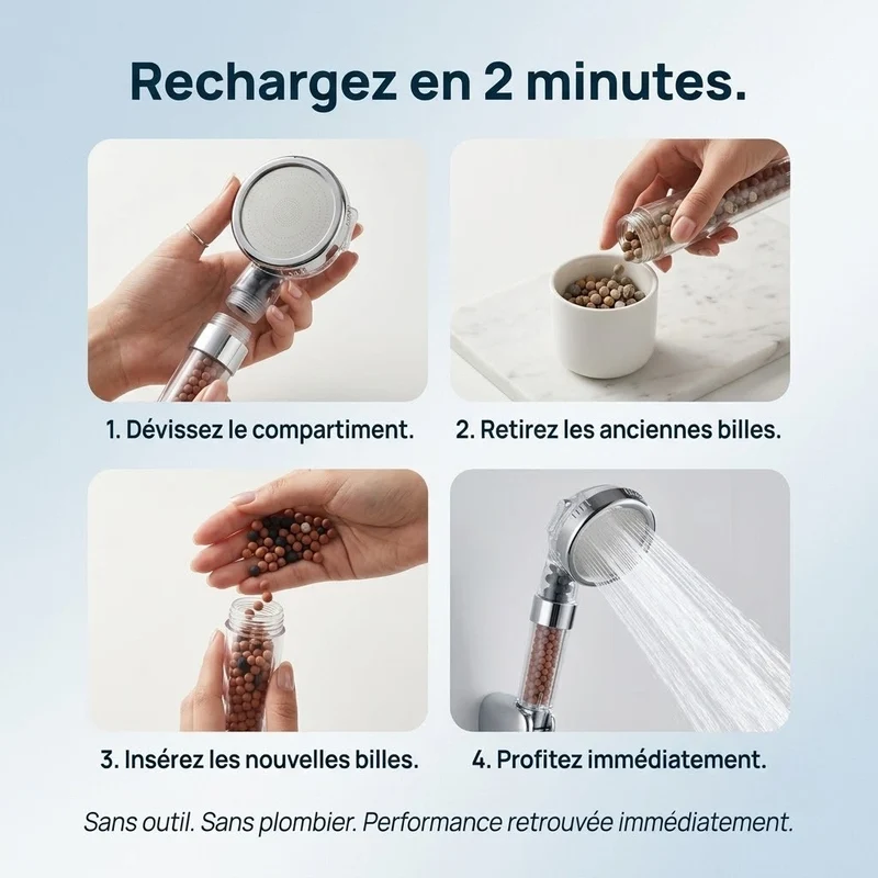 Pommeau de douche à billes spa