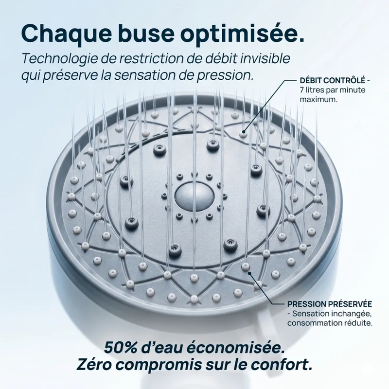 Pommeau de douche économique transparent avec filtre